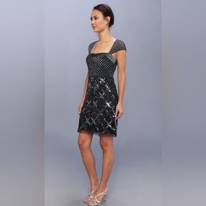 Adrianna Papel Embellished Elegant Mesh Sequin Dress
